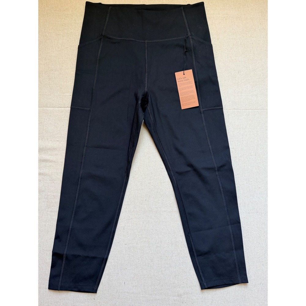 Girlfriend Collective Black Compressive High Rise Pocket Leggings XXL 7/8 Length